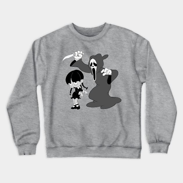 Scream Horror 1930s rubberhose style Cuphead Crewneck Sweatshirt by Kevcraven